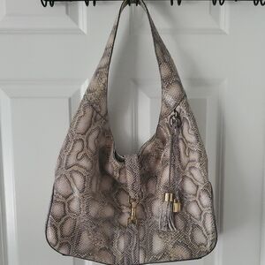 G.I.L.I Elegant Snake Print Hobo Leather Bag